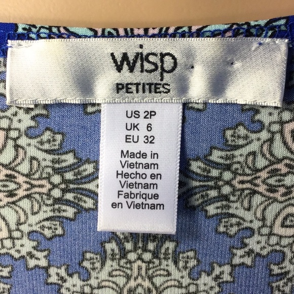 WISP PETITES 3/4-SLV STRETCHY PAISLEY SHIFT DRESS - Picture 9 of 10